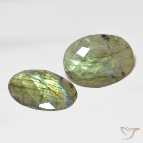 25.35 ct natürliche Mehrfarbig Labradorit-Edelsteine, Oval, Lichtdurchlässig