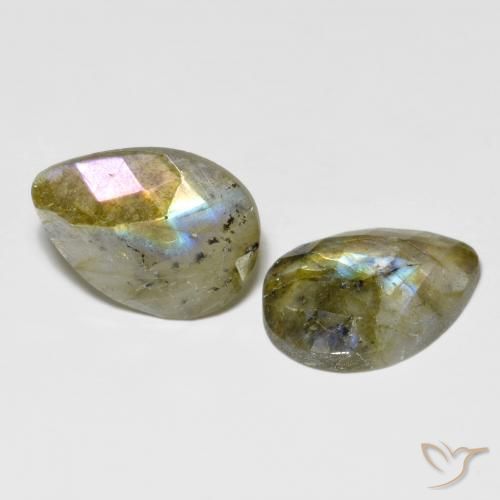 15.67 ct natürliche Mehrfarbig Labradorit-Edelsteine, Birnenform, Lichtdurchlässig