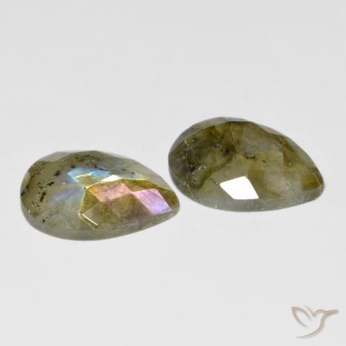 15.67 ct natürliche Mehrfarbig Labradorit-Edelsteine, Birnenform, Lichtdurchlässig
