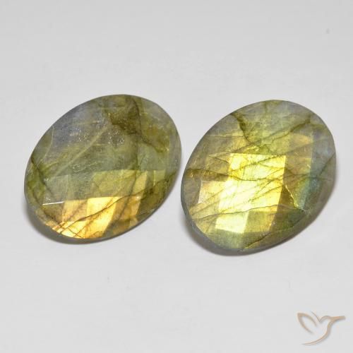 32.72 ct natürliche Mehrfarbig Labradorit-Edelsteine, Oval, Lichtdurchlässig