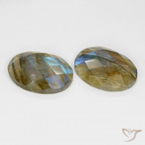 16.81 ct natürliche Mehrfarbig Labradorit-Edelsteine, Oval, Lichtdurchlässig
