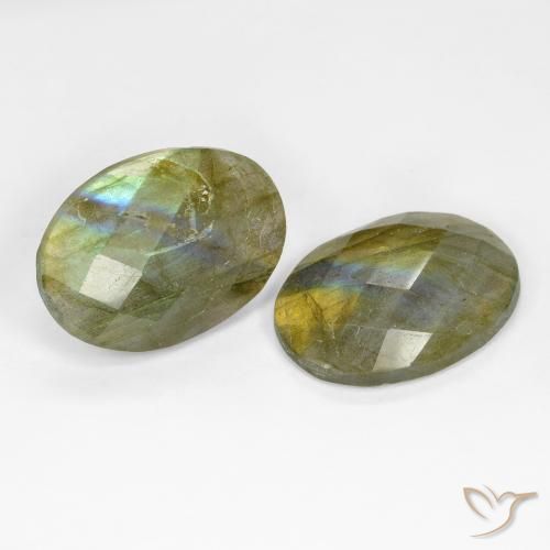 15.65 ct natürliche Mehrfarbig Labradorit-Edelsteine, Oval, Lichtdurchlässig