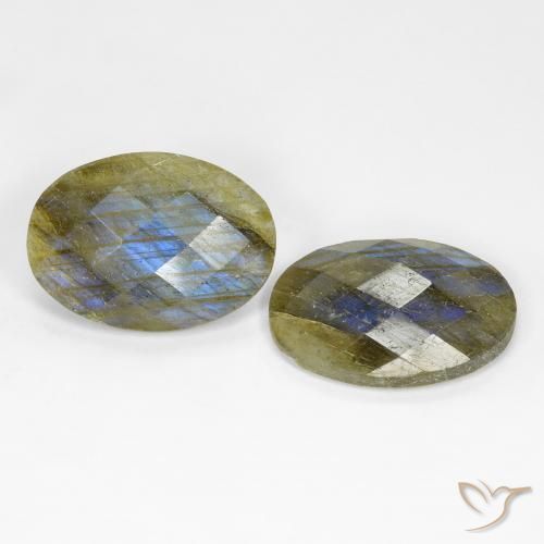 13.71 ct natürliche Mehrfarbig Labradorit-Edelsteine, Oval, Lichtdurchlässig