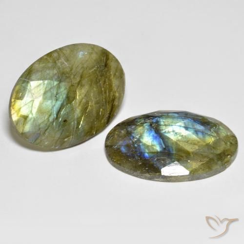 32.34 ct natürliche Mehrfarbig Labradorit-Edelsteine, Oval, Lichtdurchlässig