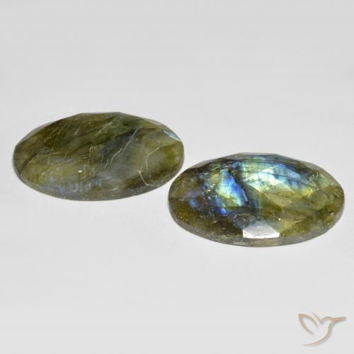 32.34 ct natürliche Mehrfarbig Labradorit-Edelsteine, Oval, Lichtdurchlässig