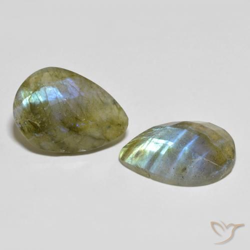 14.77 ct natürliche Mehrfarbig Labradorit-Edelsteine, Birnenform, Lichtdurchlässig