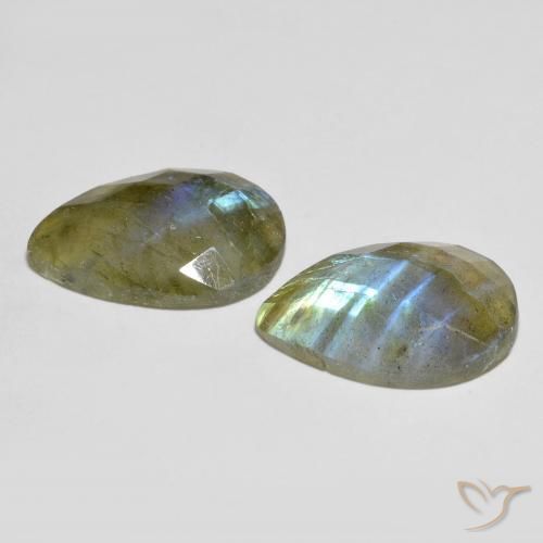 14.77 ct natürliche Mehrfarbig Labradorit-Edelsteine, Birnenform, Lichtdurchlässig