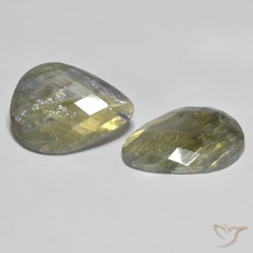 18.15 ct natürliche Mehrfarbig Labradorit-Edelsteine, Birnenform, Lichtdurchlässig
