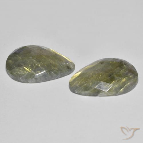 18.15 ct natürliche Mehrfarbig Labradorit-Edelsteine, Birnenform, Lichtdurchlässig