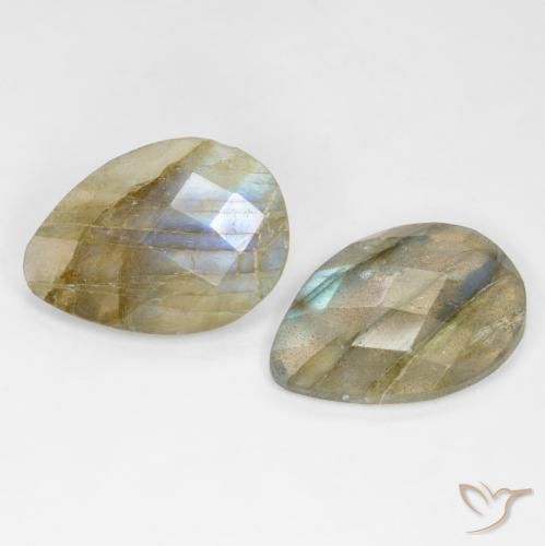 13.52 ct natürliche Mehrfarbig Labradorit-Edelsteine, Birnenform, Lichtdurchlässig