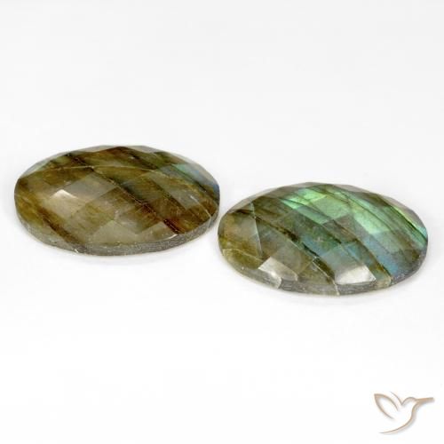 20.16 ct natürliche Mehrfarbig Labradorit-Edelsteine, Oval, Lichtdurchlässig