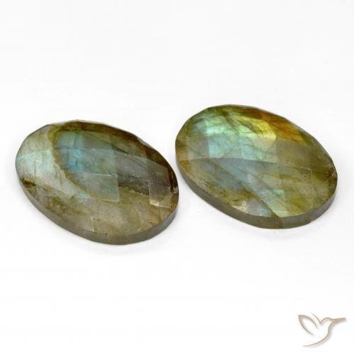 21.18 ct natürliche Mehrfarbig Labradorit-Edelsteine, Oval, Lichtdurchlässig