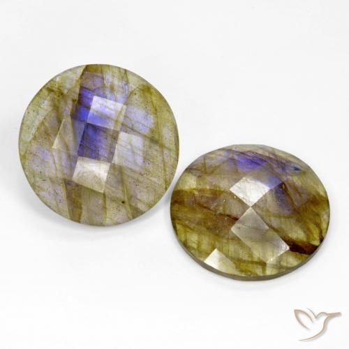 24.86 ct natürliche Mehrfarbig Labradorit-Edelsteine, Runden, Lichtdurchlässig