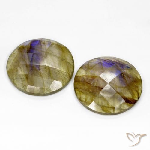 24.86 ct natürliche Mehrfarbig Labradorit-Edelsteine, Runden, Lichtdurchlässig