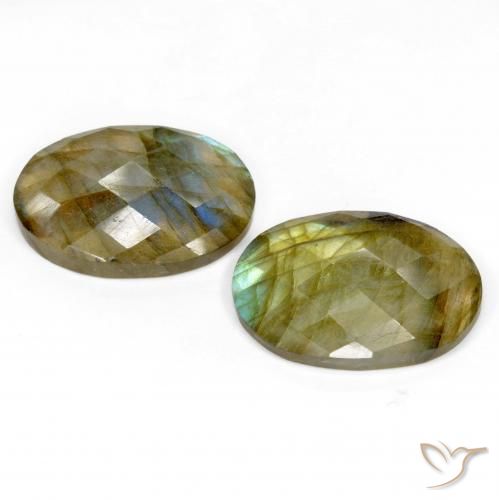 23.76 ct natürliche Mehrfarbig Labradorit-Edelsteine, Oval, Lichtdurchlässig