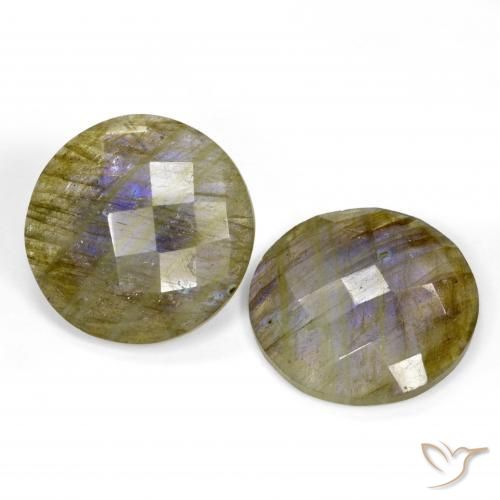 25.42 ct natürliche Mehrfarbig Labradorit-Edelsteine, Runden, Lichtdurchlässig