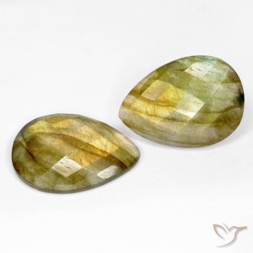 21.21 ct natürliche Mehrfarbig Labradorit-Edelsteine, Birnenform, Lichtdurchlässig