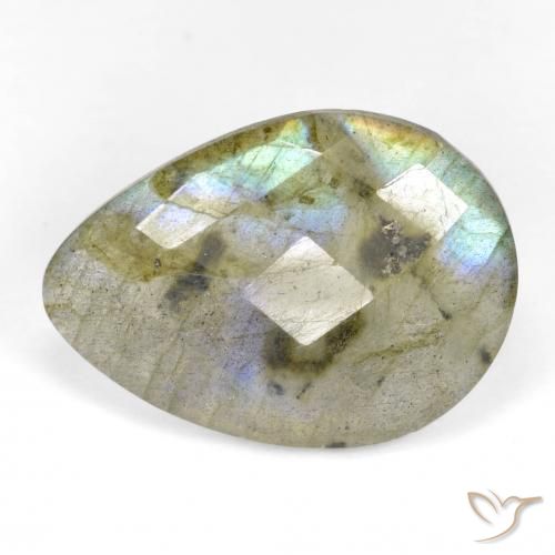 11.15ct Natürlicher Mehrfarbig Labradorit, Birnenform, Lichtdurchlässig