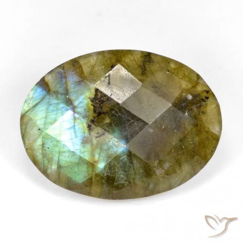 11.59ct Natürlicher Mehrfarbig Labradorit, Oval, Lichtdurchlässig