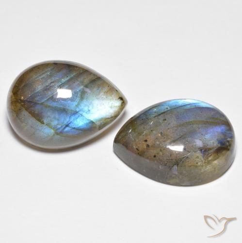18.90 ct natürliche Mehrfarbig Labradorit-Edelsteine, Birnenform, Lichtdurchlässig