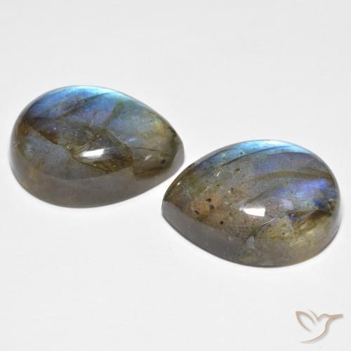 18.90 ct natürliche Mehrfarbig Labradorit-Edelsteine, Birnenform, Lichtdurchlässig