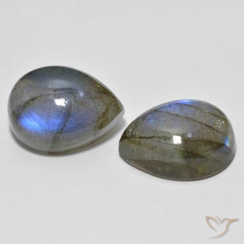 21.30 ct natürliche Mehrfarbig Labradorit-Edelsteine, Birnenform, Lichtdurchlässig