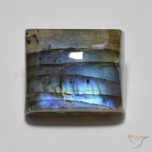 8.93ct Natürlicher Mehrfarbig Labradorit, Quadrat, Lichtdurchlässig