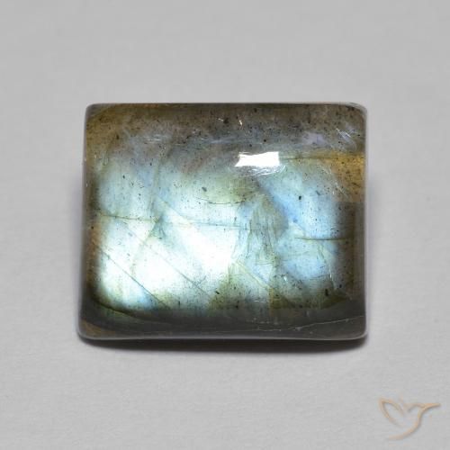 5.45ct Natürlicher Mehrfarbig Labradorit, Baguette, Lichtdurchlässig