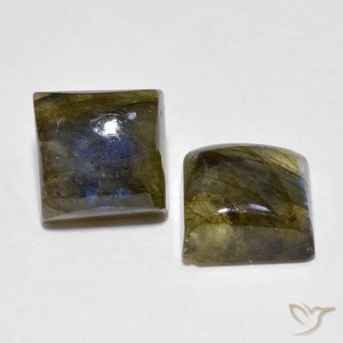 4.02 ct natürliche Mehrfarbig Labradorit-Edelsteine, Quadrat, Transparent