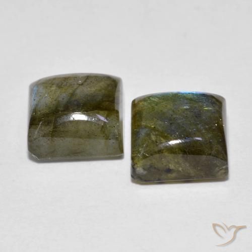4.42 ct natürliche Mehrfarbig Labradorit-Edelsteine, Quadrat, Transparent