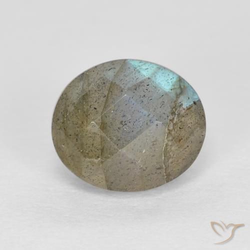 1.32ct Natürlicher Mehrfarbig Labradorit, Oval, Lichtdurchlässig
