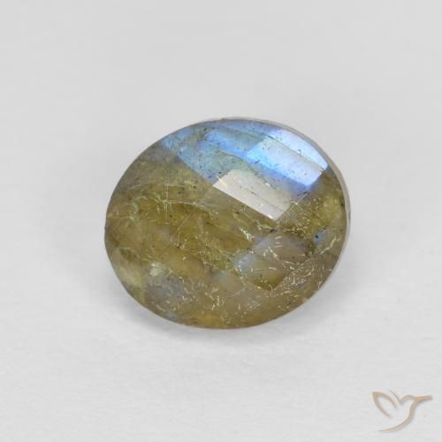1.26ct Natürlicher Mehrfarbig Labradorit, Oval, Lichtdurchlässig