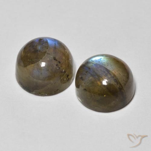 3.72 ct natürliche Mehrfarbig Labradorit-Edelsteine, Runden, Lichtdurchlässig