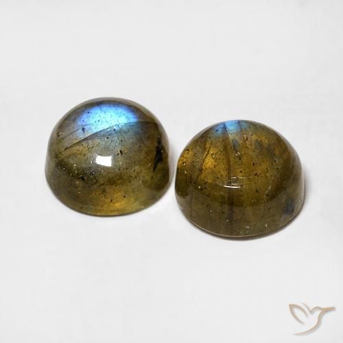 2.18 ct natürliche Mehrfarbig Labradorit-Edelsteine, Runden, Lichtdurchlässig