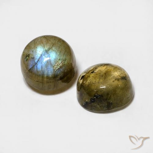 1.98 ct natürliche Mehrfarbig Labradorit-Edelsteine, Runden, Lichtdurchlässig