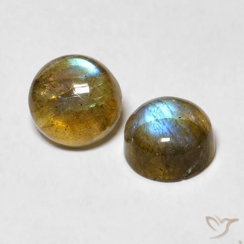 1.98 ct natürliche Mehrfarbig Labradorit-Edelsteine, Runden, Lichtdurchlässig