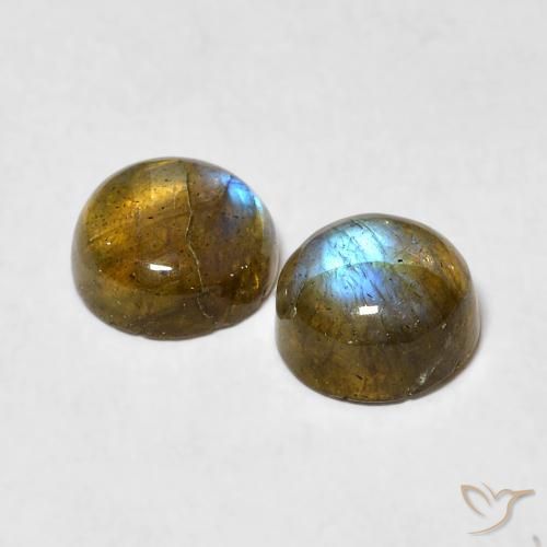 1.98 ct natürliche Mehrfarbig Labradorit-Edelsteine, Runden, Lichtdurchlässig