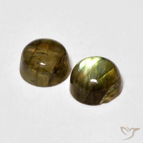 2.04 ct natürliche Mehrfarbig Labradorit-Edelsteine, Runden, Lichtdurchlässig