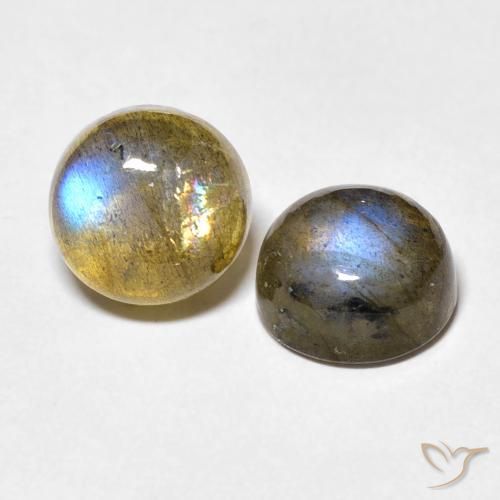 5.02 ct natürliche Mehrfarbig Labradorit-Edelsteine, Runden, Transparent