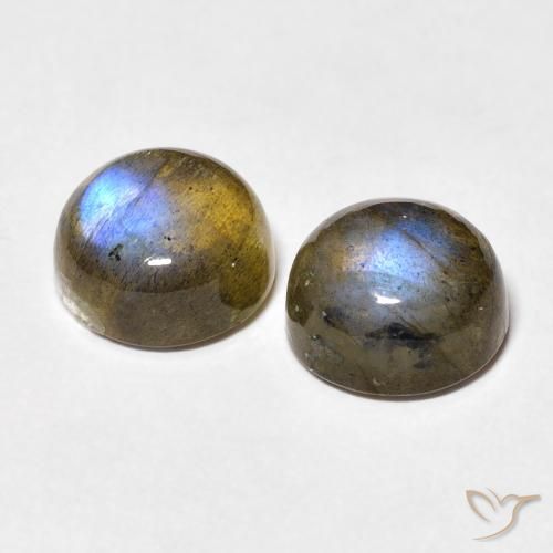 5.02 ct natürliche Mehrfarbig Labradorit-Edelsteine, Runden, Transparent