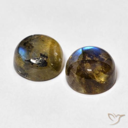3.63 ct natürliche Mehrfarbig Labradorit-Edelsteine, Runden, Lichtdurchlässig