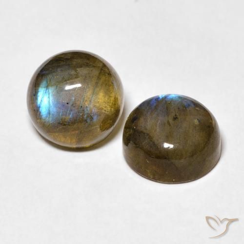 5.06 ct natürliche Mehrfarbig Labradorit-Edelsteine, Runden, Lichtundurchlässig