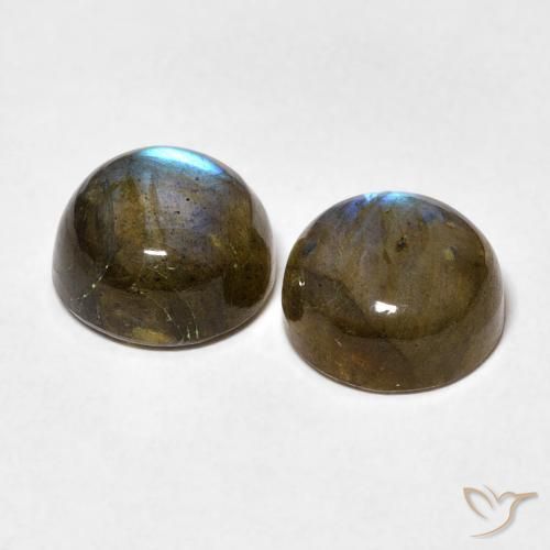 5.06 ct natürliche Mehrfarbig Labradorit-Edelsteine, Runden, Lichtundurchlässig