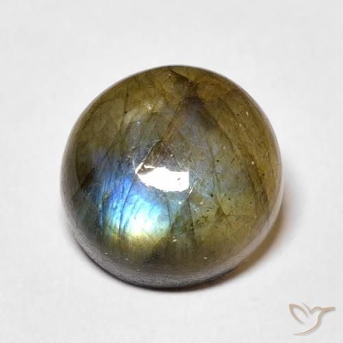 5.91ct Natürlicher Mehrfarbig Labradorit, Runden, Lichtdurchlässig