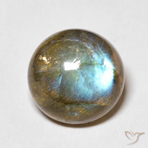 5.86ct Natürlicher Mehrfarbig Labradorit, Runden, Lichtdurchlässig