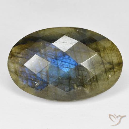 31.65ct Natürlicher Mehrfarbig Labradorit, Oval, Lichtundurchlässig