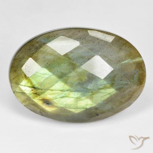 32.68ct Natürlicher Mehrfarbig Labradorit, Oval, Lichtundurchlässig