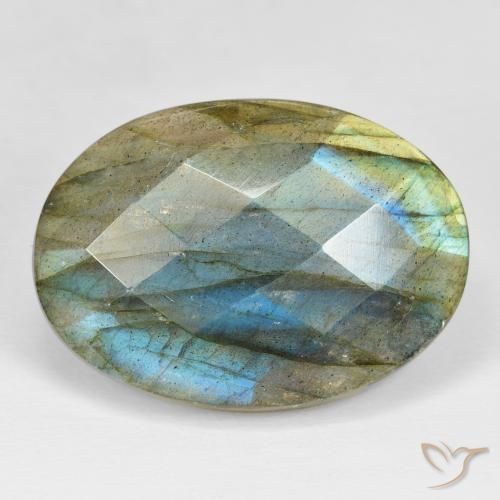 35.35ct Natürlicher Mehrfarbig Labradorit, Oval, Lichtundurchlässig