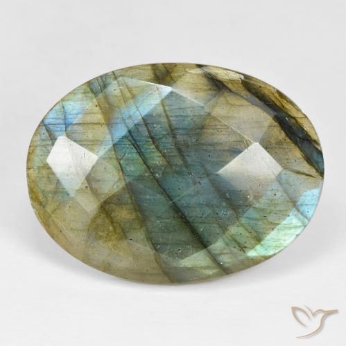 26.37ct Natürlicher Mehrfarbig Labradorit, Oval, Lichtundurchlässig