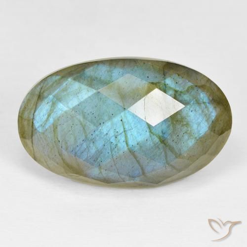 22.38ct Natürlicher Mehrfarbig Labradorit, Oval, Lichtundurchlässig